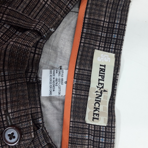 Triple Nickel plaid gray / black trouser shorts Size Small - Picture 3 of 8